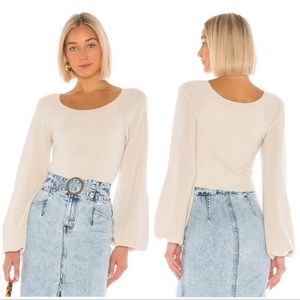 Amur puff sleeve crop sweater